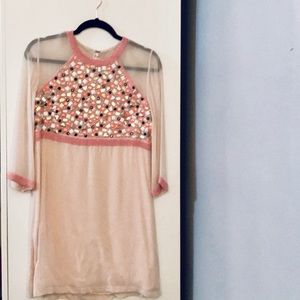 Worn 1x Embellished Pink French connection dress